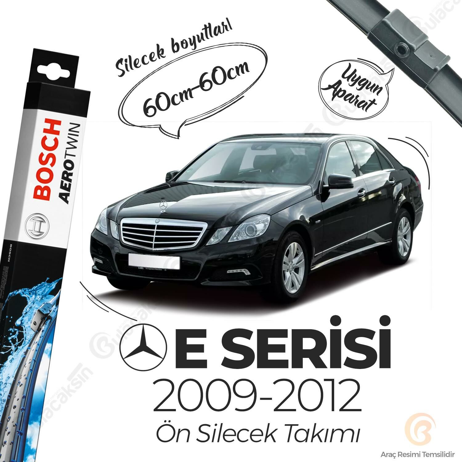 Bosch Aerotwin Muz Silecek Takımı Mercedes E W212 2009-2012 ile uyumlu