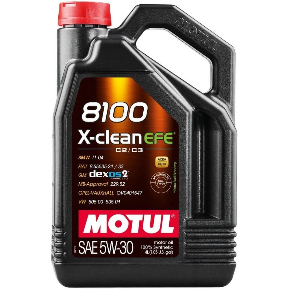 Motul 8100 X-Clean Efe C2/C3 5W-30 Partiküllü Tam Sentetik Motor Yağı 4 Litre