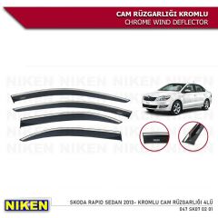 Niken Kromlu Cam Rüzgarlığı Skoda Rapid Sedan 2013-2018 ile uyumlu