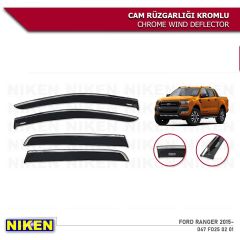 Niken Kromlu Cam Rüzgarlığı Ford Ranger 2015-2020 ile uyumlu