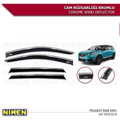 Niken Kromlu Cam Rüzgarlığı Peugeot 5008 2018-2021 ile uyumlu