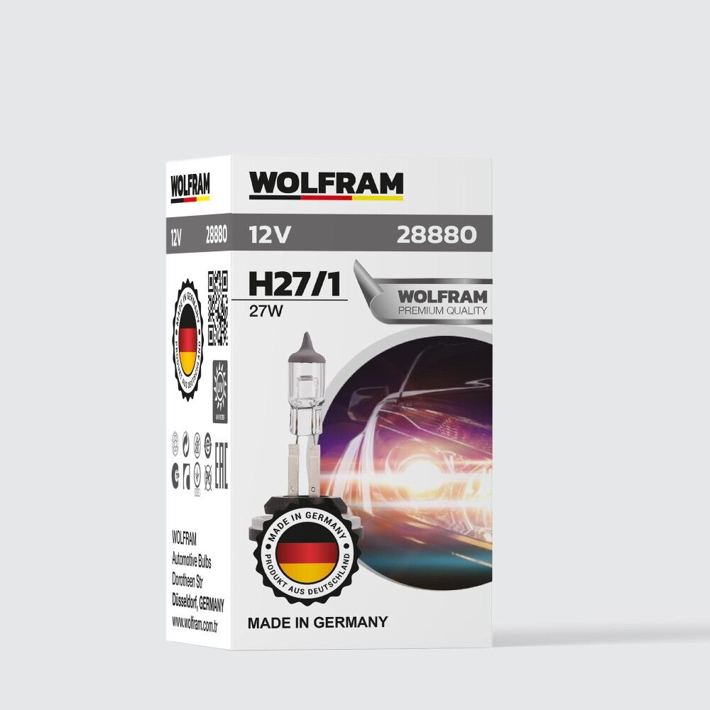 Wolfram H27 880 Ampul Standart Işık Düz Soket 12V 27W