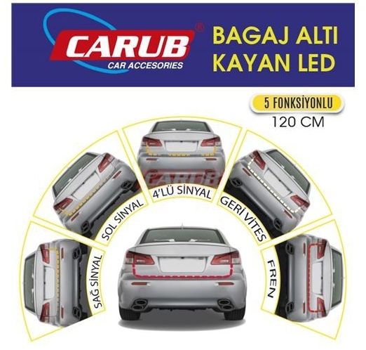 Carub Bagaj Altı Kayan 120Cm Led 5 Foksiyon Ayarlı
