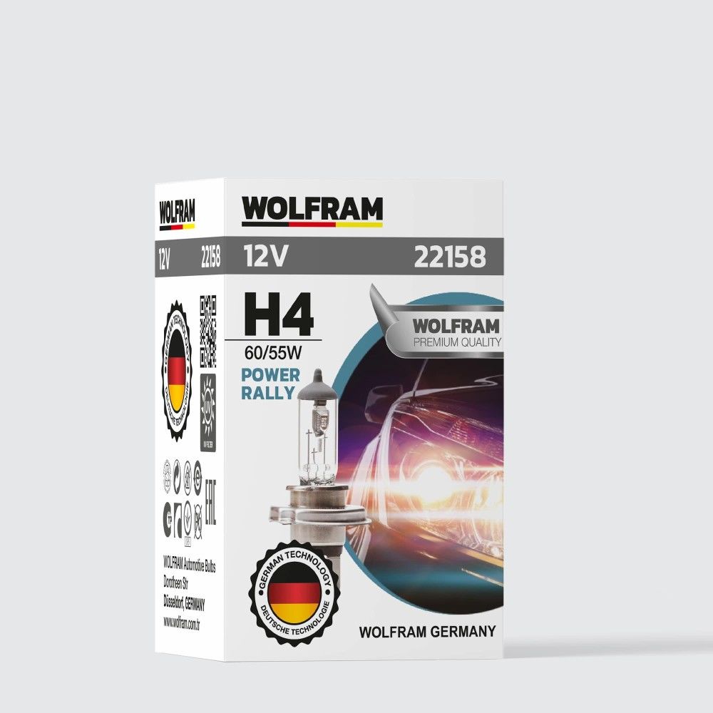 Wolfram H4 Ampul Standart Işık Tablalı P45T 12V 55/60W