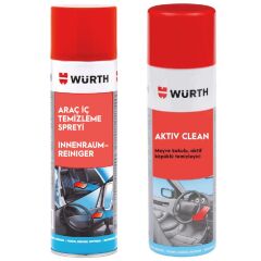 Würth Aktif Temizleme Köpüğü 500ml + Araç İçi Bakım Spreyi 500 ml
