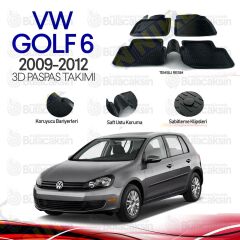 Volkswagen Golf 6 2009 - 2012 3D Havuzlu Oto Paspas Takımı