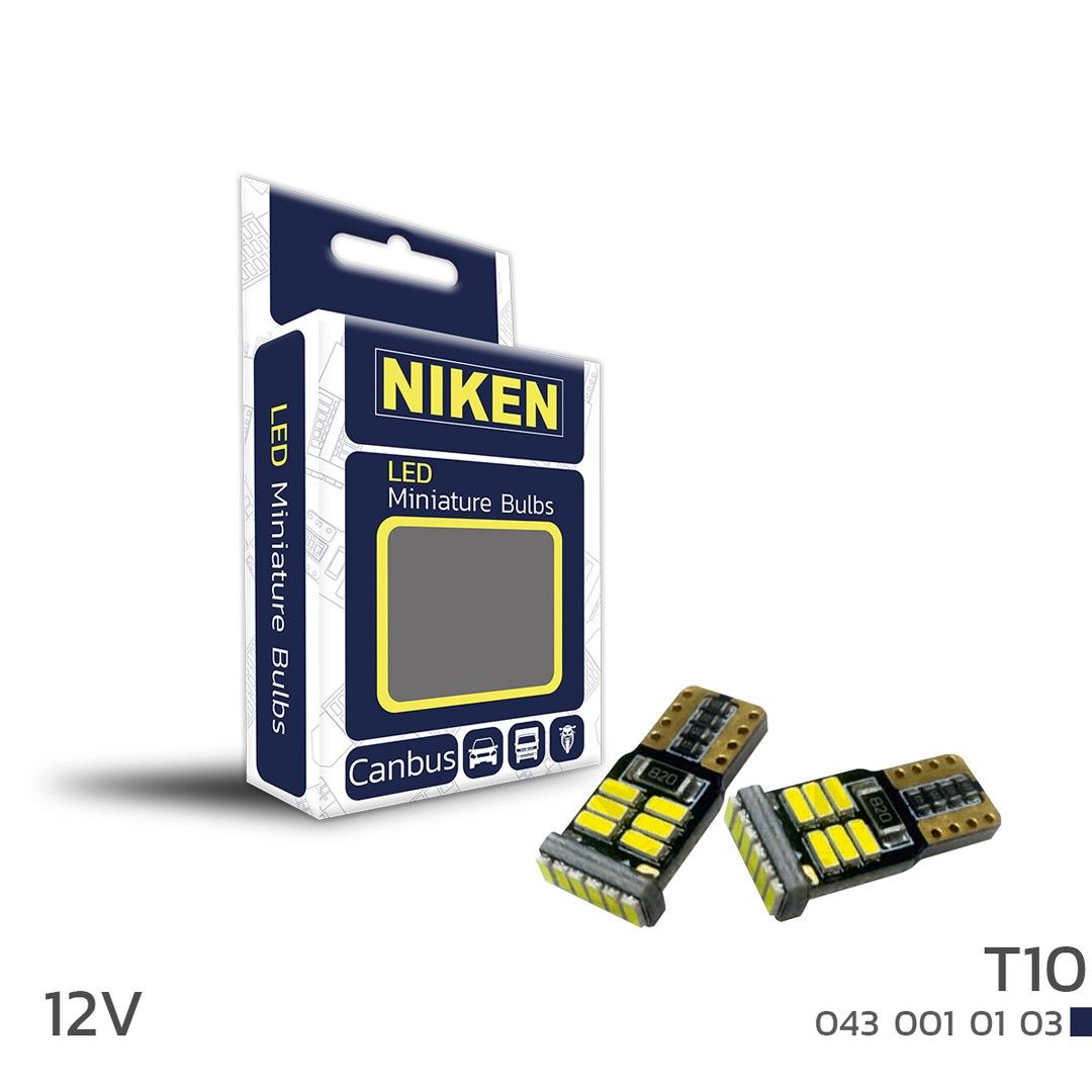Niken 12V T10 Dipsiz Ampul 18 Led'li 2’li SET - Beyaz Işık
