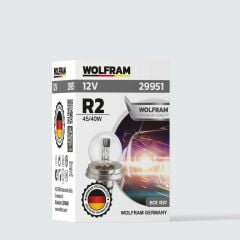 Wolfram R2 Üç Fişli Far Ampul 12V 45/40W 10 ADET