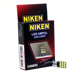 Niken 12V T10 Büyük Dipsiz Ampul 18 Led'li 2’li SET - Beyaz Işık