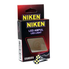 Niken 12V T10 Büyük Dipsiz Ampul 8 Led'li 2’li SET - Beyaz Işık