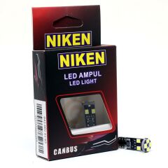 Niken 12V T10 Büyük Dipsiz Ampul 8 Led'li 2’li SET - Beyaz Işık