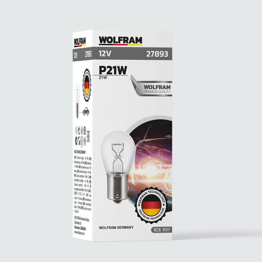Wolfram P21W Ampul 93 12V 21W 10 ADET