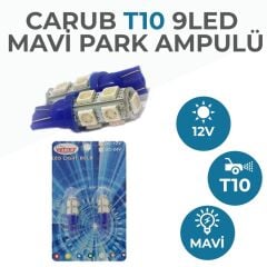 Carub T10 9 Led Dipsiz Park Ampulü Mavi Br0400232
