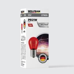 Wolfram PR21W Ampul 93 Düz Tırnak Kırmızı 12V 21W 10 ADET