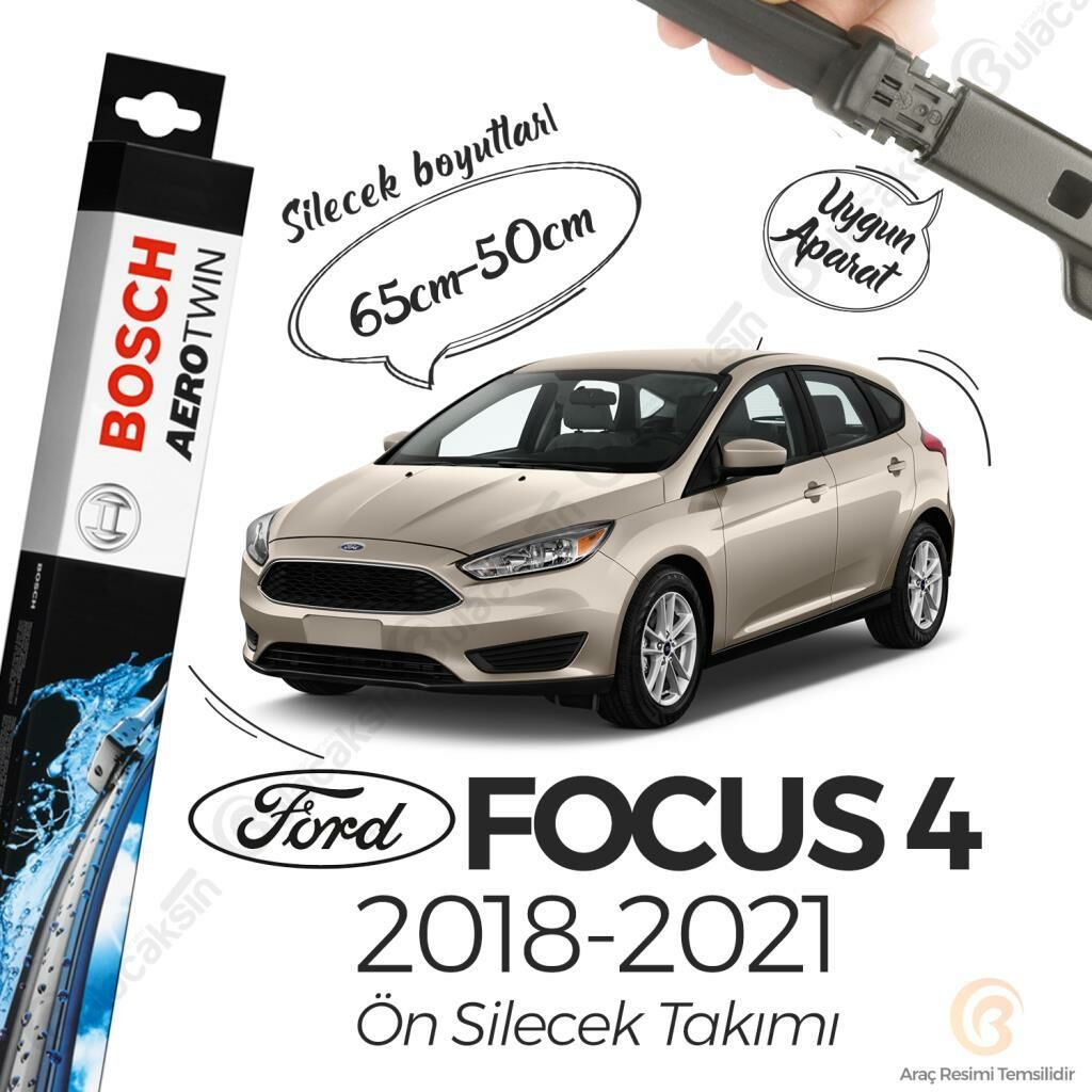 Bosch Aerotwin Muz Silecek Takımı Ford Focus 4 2018-2019 ile uyumlu