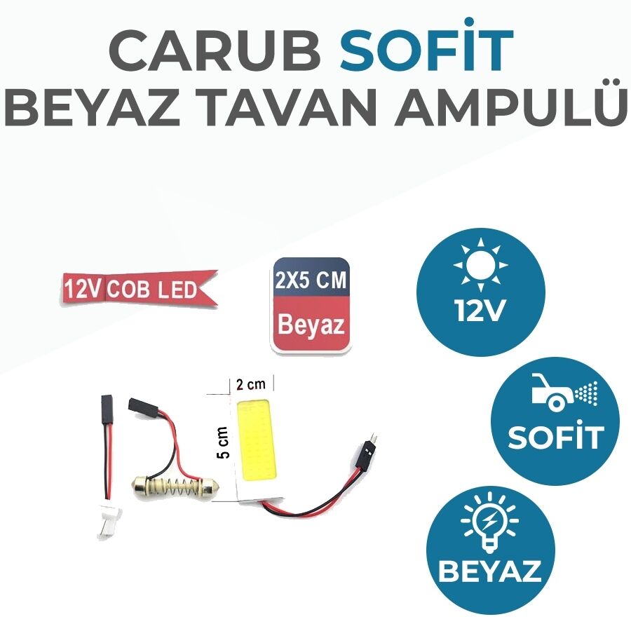 Carub Sofit Cob Led Tavan Ampulü Beyaz 5Cmx2cm Br4322744