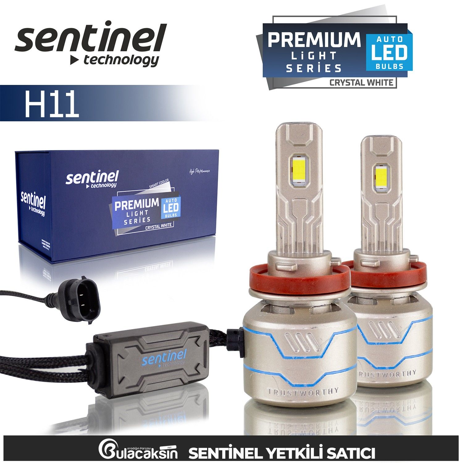 Sentinel Premium H11 Beyaz Led Xenon Ampül Seti 85W 14000 Lumen