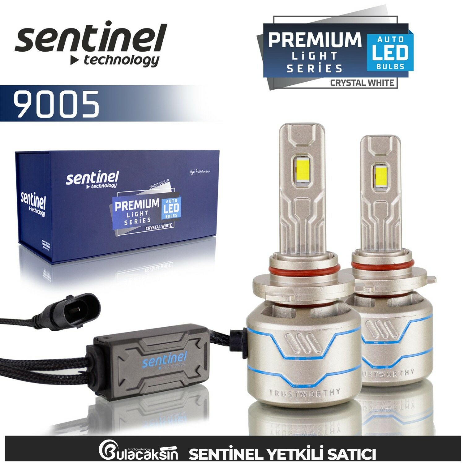 Sentinel Premium HB3-9005 Beyaz Led Xenon Ampül Seti 85W 14000 Lumen
