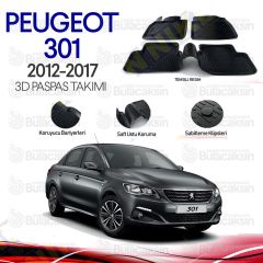 Peugeot 301 2012 - 2017 3D Havuzlu Oto Paspas Takımı