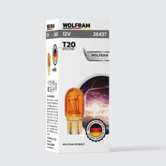 Wolfram T20 Ampul T20 Jumbo Dipsiz Ampul Çiftli Sarı 12V 21/5W 10 ADET