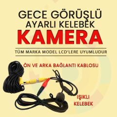 Carub Geri Görüş Kamerası Gece Görüşlü 12V Ayarlı Kelebek