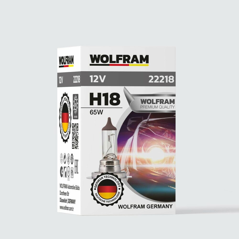 Wolfram H18 Ampul Gümüş Kafa Yeni Nesil PY26D-1 12V 65W