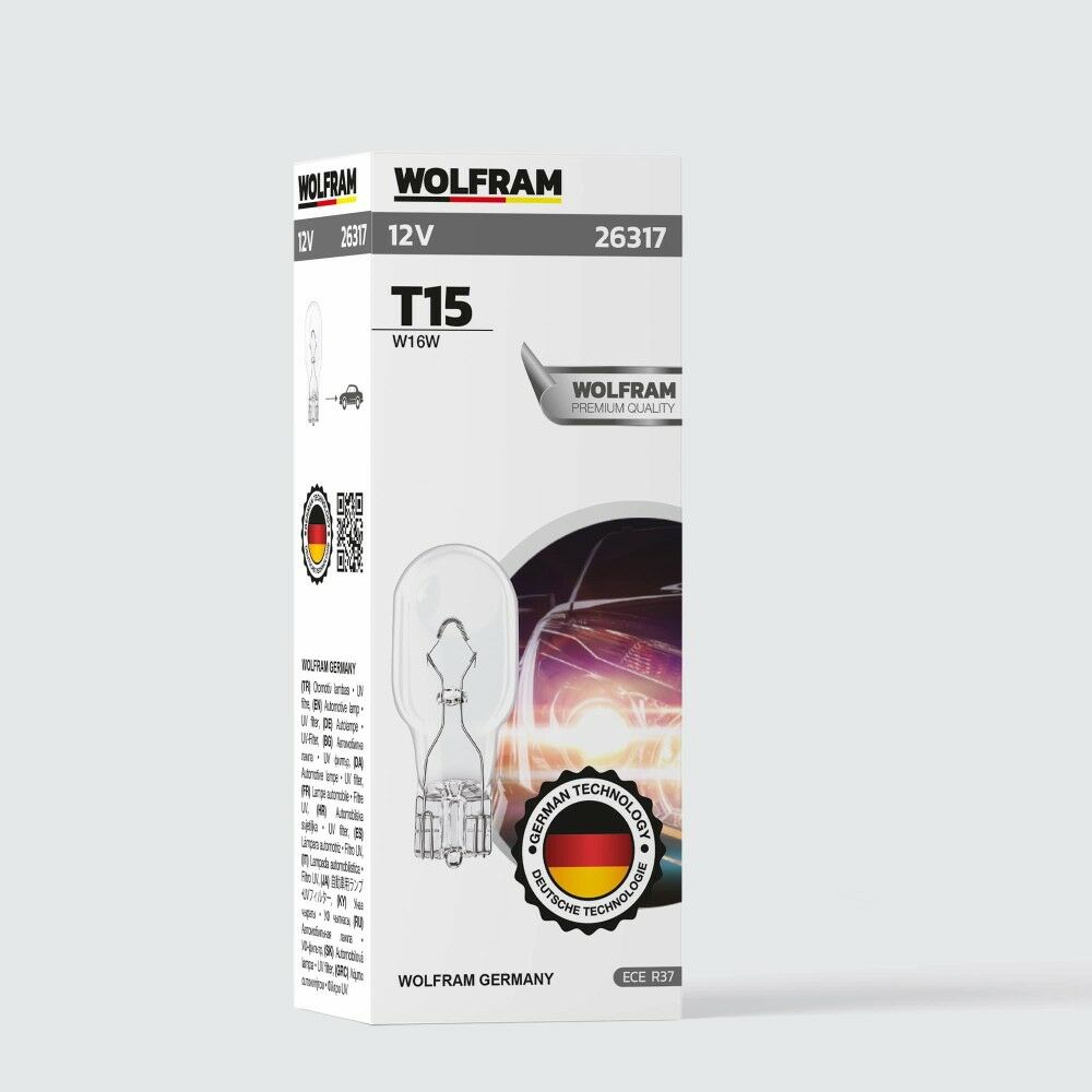 Wolfram T15 Ampul T15 Büyük Dipsiz Ampul 12V 16W 10 ADET