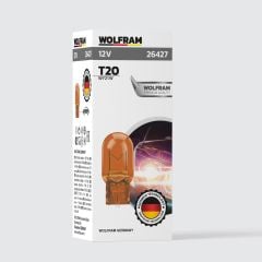 Wolfram T20 Ampul T20 Jumbo Dipsiz Tekli Sarı Ampul 12V 21W 10 ADET