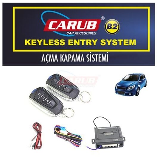 Carub B2 Açma Kapama Uzaktan Kumanda Oval Krom Siyah