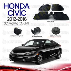 Honda Civic 2012 - 2016 3D Havuzlu Oto Paspas Takımı