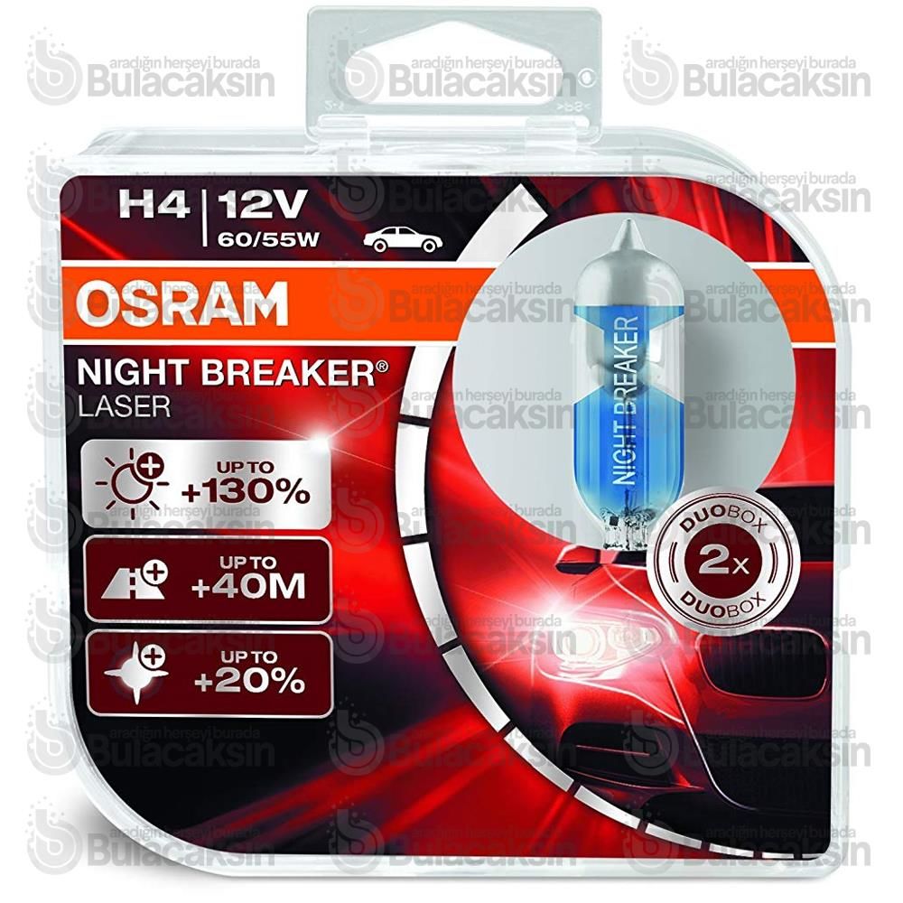 Osram Night Breaker Laser H4 Ampul 64193 - %130 Daha Fazla Işık