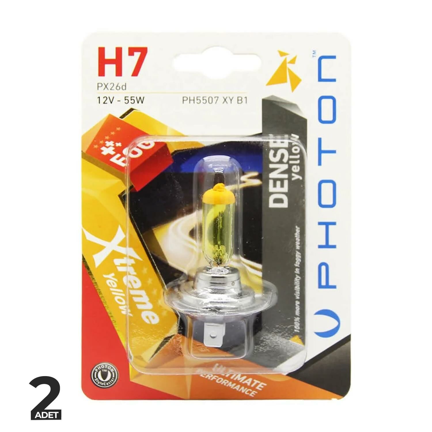 Photon Xtreme Yellow 12V 55W Sarı Işık H7 2 ADET