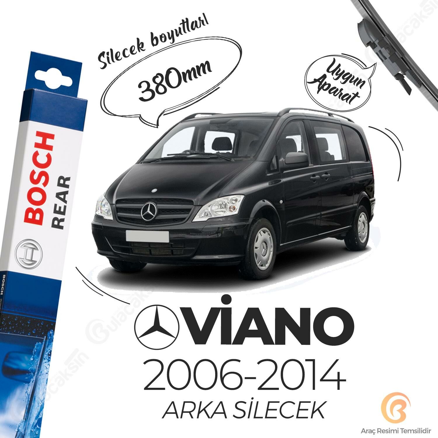 Bosch Rear Arka Silecek Mercedes Viano 2006- 2014 ile uyumlu