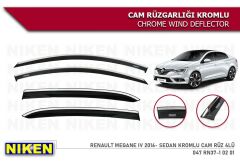 Niken Kromlu Cam Rüzgarlığı Renault Megane 4 Sedan 2016-2021 ile uyumlu