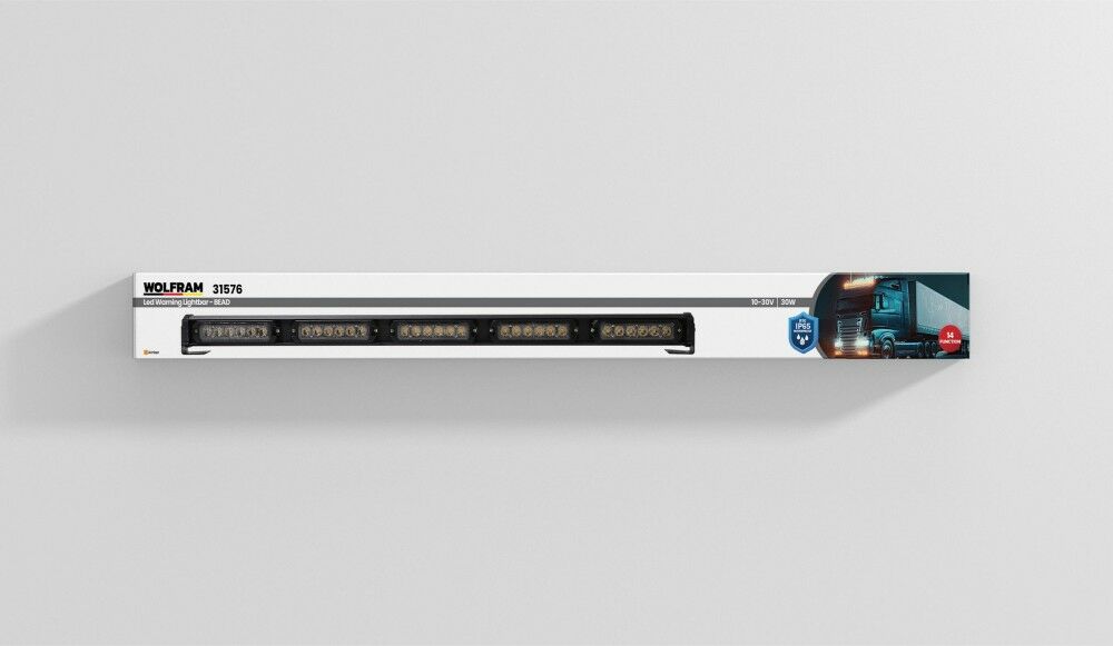 Wolfram Led İkaz Lambası Yuvarlak Modül 14 Fonksiyon 76 cm 10/30V E-Belgeli 30W
