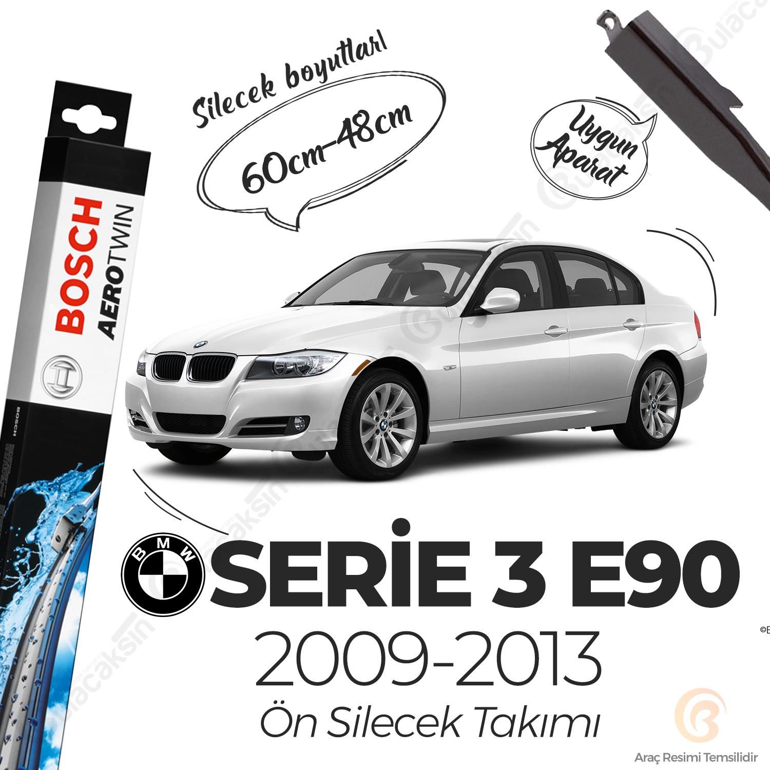 Bmw 3 E90 Muz Silecek Takımı (2009-2013) Bosch Aerotwin