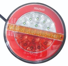 Wolfram Led Yuvarlak 4 Fonksiyonlu Stop-Sinyal-Park-Geri Vites 10-30V E9 Belgeli Sağ