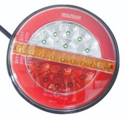 Wolfram Led Yuvarlak 4 Fonksiyonlu Stop-Sinyal-Park-Geri Vites 10-30V E9 Belgeli Sağ