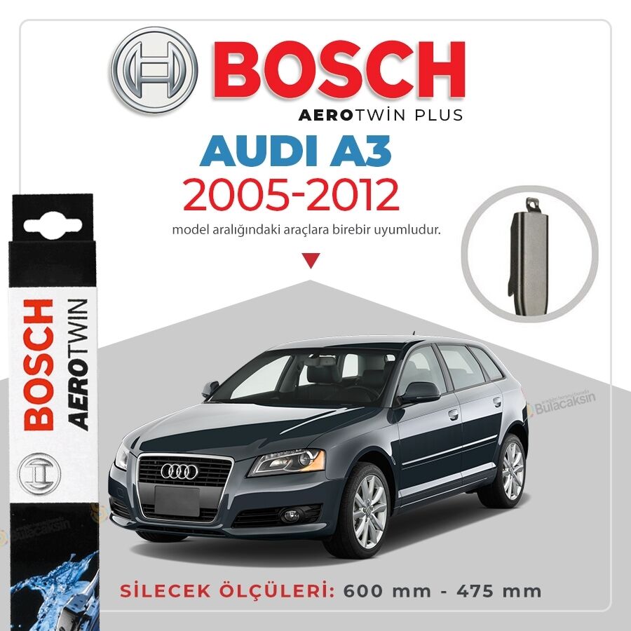 Audi A3 Muz Silecek Takımı (2005-2012) Bosch Aerotwin