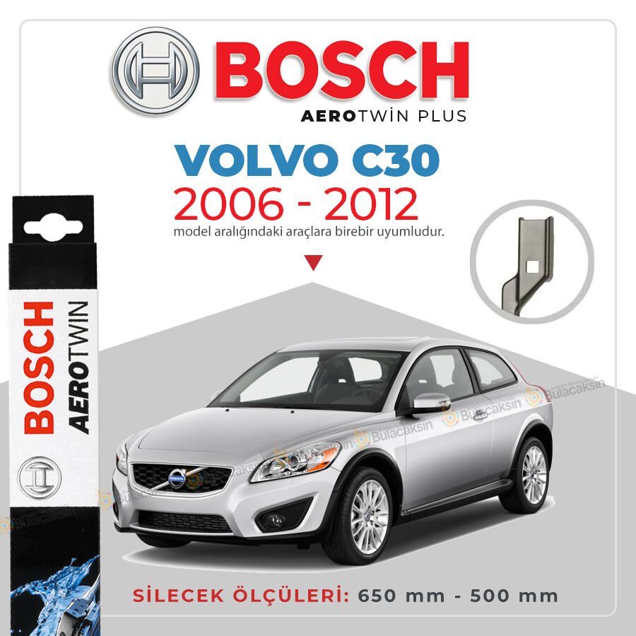 Bosch Aerotwin Muz Silecek Takımı Volvo C30 2006-2012 ile uyumlu