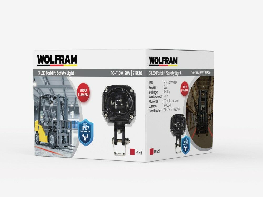 Wolfram Forklift Kırmızı Çizgi Işık Veren Güvenlik Lambası 10/110V E-Belgeli 9W