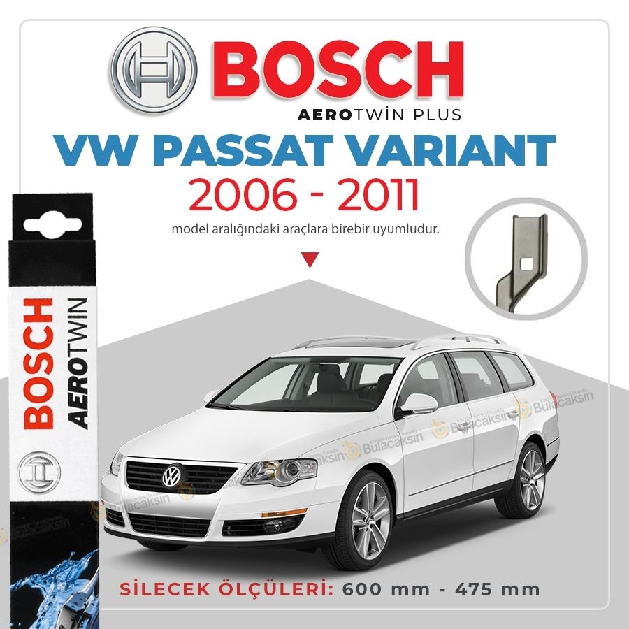 Bosch Aerotwin Muz Silecek Takımı Vw Passat Variant 2006-2011 ile uyumlu