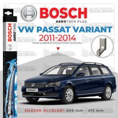 Bosch Aerotwin Muz Silecek Takımı VW Passat Variant 2011-2014 ile uyumlu