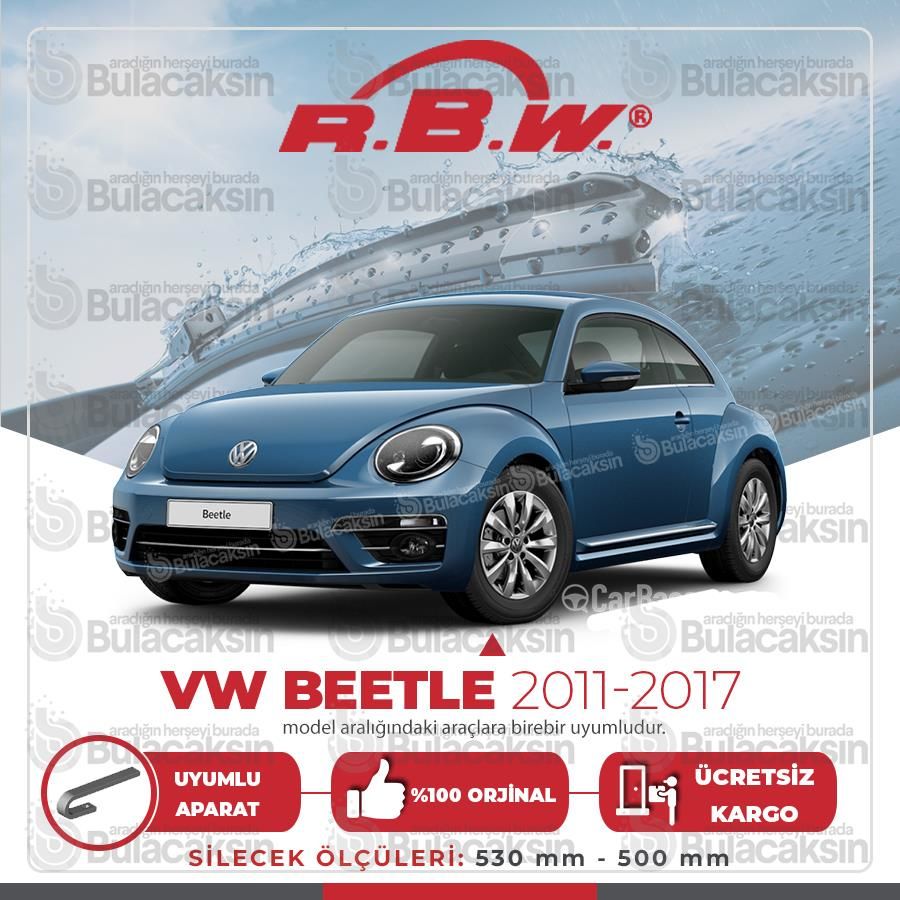 RBW Muz Silecek Takımı Volkswagen Beetle 2011-2017 ile uyumlu