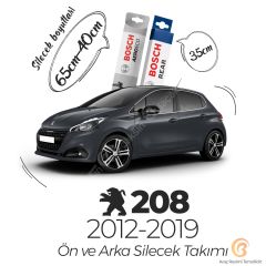 Peugeot 208 Ön Arka Silecek Seti (2012-2019) Bosch Aeroeco