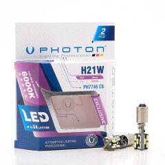 Photon PH7746 12-24V H21W Ampul 24 Led 2’li SET - Beyaz Işık