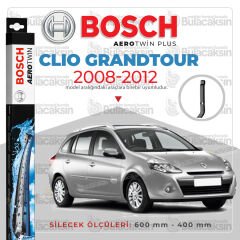 Bosch Aerotwin Muz Silecek Takımı Renault Clio Grandtour 2008-2012 ile uyumlu