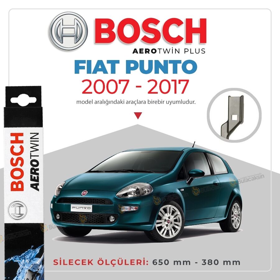Bosch Aerotwin Muz Silecek Takımı Fiat Punto 2007-2017 ile uyumlu