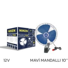 Niken Oto Vantilatör 12V 10 İnch Mandallı Çakmak Girişli