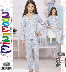 Minimoon Kız Çocuk Düğmeli Pijama Takımı